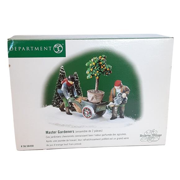 Dept 56 Dickens Village Series Master Gardeners Figurine 2pc Set Christmas 1999 - Picture 1 of 7